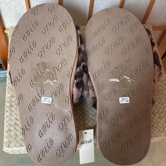 Aerie Cheetah Fur Slides size 7 NWT - Picture 6 of 9